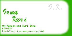 irma kuri business card
